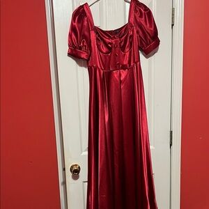 Elegant Red Satin Dress
